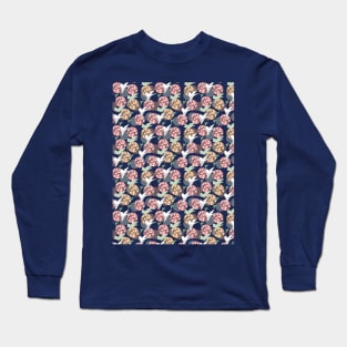 Geometric Nature Animal and Floral Pattern Art Long Sleeve T-Shirt